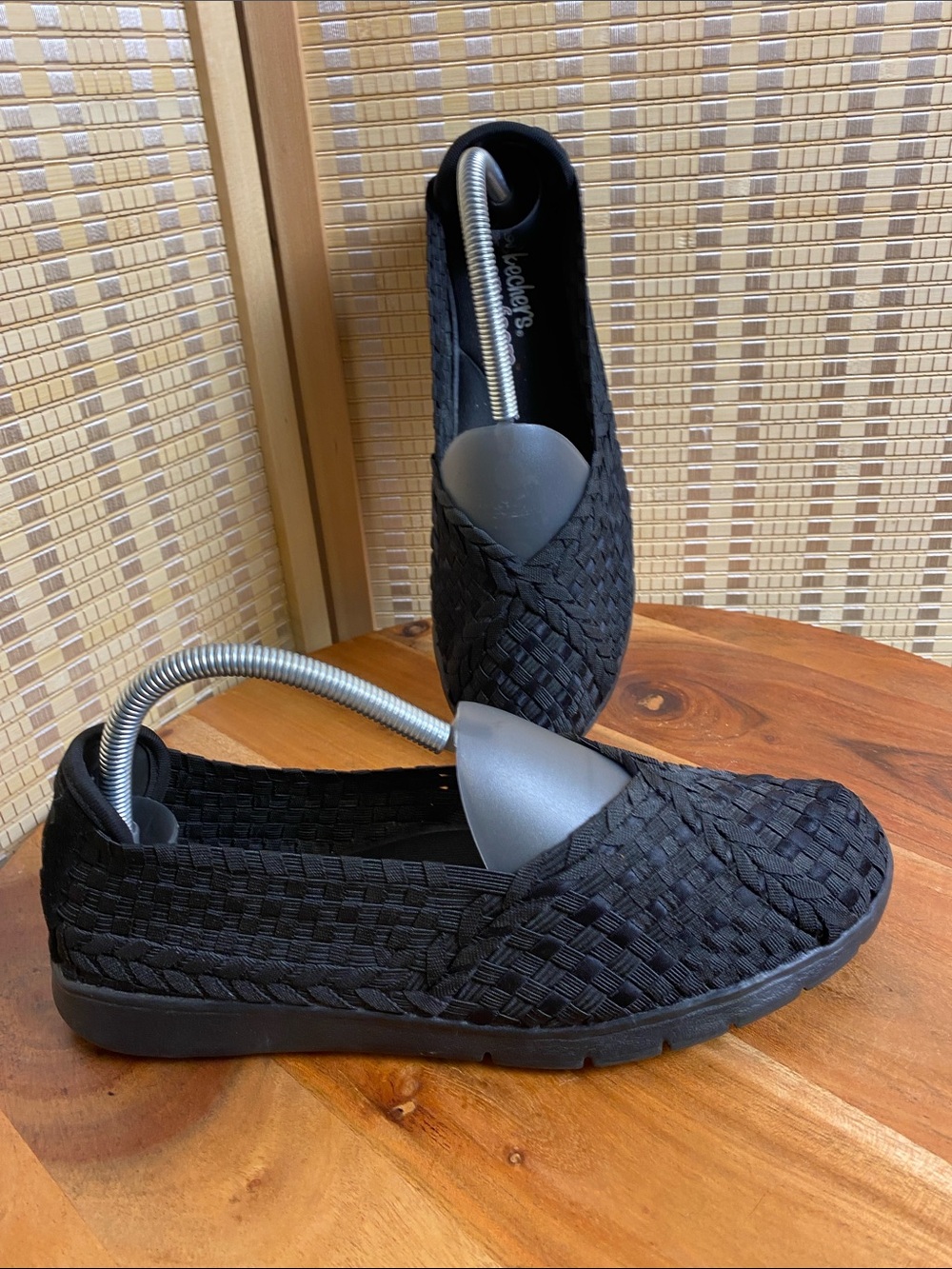 Skechers Woman’s 9 Memory Foam Woven Black Slip On Shoes